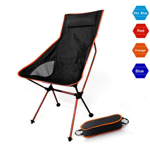 Portable Moon Chair Lightweight Fishing Camping BBQ Chairs Folding Extended Hiking Seat Garden Ultralight Office Home Furniture